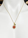 Gold Natural Carnelian Gemstone Necklace, N3794A