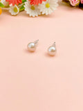 Natural Pearl Stud Earrings Sterling Silver, N6986