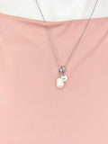Gold or Silver Freshwater Pearl Necklace with Zirconia Bail and Initial Pendant, N6775M