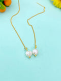 Gold Pearl Chain Stud Earrings, Dainty Drop Style, Elegant Gift for Her, N6886