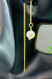 Gold Pearl Chain Stud Earrings, Dainty Drop Style, Elegant Gift for Her, N6886