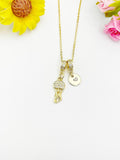 18K Gold Plated Jellyfish Cubic Zirconia Pendant Necklace, Ocean Gift Jewelry, N6889