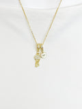 18K Gold Plated Jellyfish Cubic Zirconia Pendant Necklace, Ocean Gift Jewelry, N6889