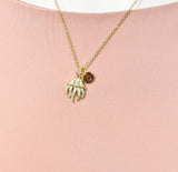 18K Gold Plated Jellyfish Cubic Zirconia Pendant Necklace, Ocean Gift Jewelry, N6893