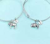 Silver Bison Buffalo Charm Bracelet, Wildlife Specialist Biologist Gifts, N1891M