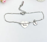 Great Grand Nanny Bracelet, Heart Charm Jewelry, Generational Family Gift for Her, D614