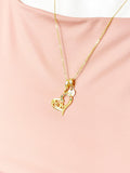 18K Gold Plated Mom Heart Colorful Pendant Necklace, Mother’s Day Gift Jewelry, N6898
