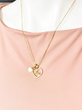 18K Gold Plated Abu Heart Cubic Zirconia Pendant Necklace, Family Gift Jewelry, N6899