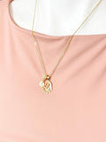 18K Gold Plated Mama Heart Cubic Zirconia Pendant Necklace, Mother Gift Jewelry, N6900
