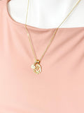 18K Gold Plated Mama Heart Cubic Zirconia Pendant Necklace, Mother Gift Jewelry, N6900