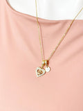 18K Gold Plated Crown Heart Clear Cubic Zirconia Pendant Necklace, Dainty Gift Jewelry, N6902