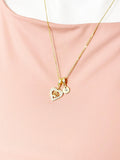 18K Gold Plated Crown Heart Clear Cubic Zirconia Pendant Necklace, Dainty Gift Jewelry, N6902