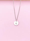 Silver or Gold Alphabet Letter Initial Charm Necklace Personalized Customized Monogram Made to Order Jewelry, N0001