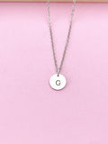 Silver or Gold Alphabet Letter Initial Charm Necklace Personalized Customized Monogram Made to Order Jewelry, N0001
