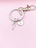 Question Mark Keychain, Initial Charm, Personalized Gift