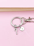 Question Mark Keychain, Initial Charm, Personalized Gift