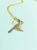 Gold Cardinal Charm Necklace – Dainty Bird Pendant Memorial Gift Jewelry, N3668