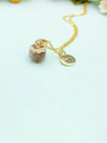 Strawberry Quartz Necklace, Natural Gemstone Jewelry, N4264
