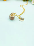 Strawberry Quartz Necklace, Natural Gemstone Jewelry, N4264