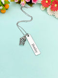 Silver Basketball Hoop Necklace, Gifts for Basketball Team, School Sport, D031