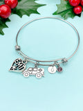 EMT Ambulance Birthstone Initial Charm Bracelet, N2139A