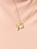 Gold Bee Necklace – Dainty Honeybee Pendant Nature Lover Gift Jewelry, N5058