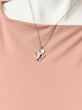 Silver Skates Shoe Charm Necklace, N5829