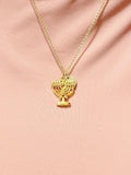 Candlestick Menorah Necklace – Gold Menorah Charm Peace Jewelry Gift, N5026