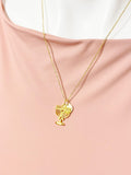 Candlestick Menorah Necklace – Gold Menorah Charm Peace Jewelry Gift, N5026