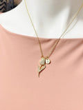 Gold Tulip Charm Necklace – Dainty Flower Pendant Spring Gift Jewelry, N3459