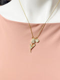Gold Tulip Charm Necklace – Dainty Flower Pendant Spring Gift Jewelry, N3459