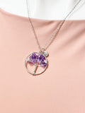 Tree Amethyst Necklace – Natural Gemstone Tree Pendant Gift Jewelry, N3906