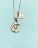 Rose Gold Moon Star Necklace – Celestial Charm Jewelry