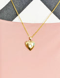 Gold TINY Heart Locket Necklace, D393