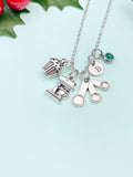 Silver Baker Necklace – Kitchen Mixer Measuring Cup Cupcake Muffin Charm Gift Jewelry, N3619M