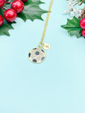 Gold Soccer Charm Necklace – Dainty Soccer Ball Pendant Athlete Gift Jewelry, N5865