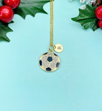 Gold Soccer Charm Necklace – Dainty Soccer Ball Pendant Athlete Gift Jewelry, N5865