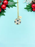 Gold Soccer Charm Necklace – Dainty Soccer Ball Pendant Athlete Gift Jewelry, N5865