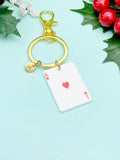 Ace of Heart Poker Keychain, Play Card Option, N6077H