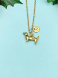 Gold Dachshund Charm Necklace – Dainty Dog Pendant Pet Lover Gift Jewelry, N488