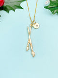 Gold Artist Paintbrush Charm Necklace, Paint Brush, AN4980