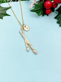 Gold Artist Paintbrush Charm Necklace, Paint Brush, AN4980