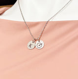 Silver Bass Drum Charm Necklace, D436