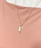 Gold White Cat Charm Necklace – Cute Cat Pendant Pet Lover Gift Jewelry, N5506