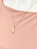Gold White Cat Charm Necklace – Cute Cat Pendant Pet Lover Gift Jewelry, N5506