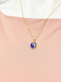 Gold or Silver Lapis Lazuli Necklace, Natural Gemstone Jewelry, Spinner Necklace, N5104