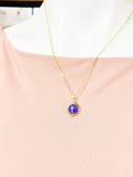 Gold or Silver Lapis Lazuli Necklace, Natural Gemstone Jewelry, Spinner Necklace, N5104
