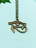 Egyptian Eye of Horus Charm Necklace – Dainty Protection Symbol Gift Jewelry, N 1752