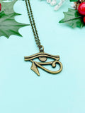 Egyptian Eye of Horus Charm Necklace – Dainty Protection Symbol Gift Jewelry, N 1752