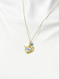 Teapot Porcelain Blue Flower Charm Necklace, N6069G